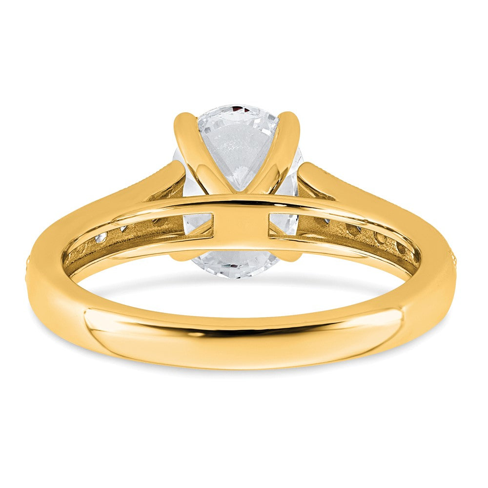 14k 1 7/8ct Lab Grown Diamond VS+ F+ Oval Complete Eng Ring