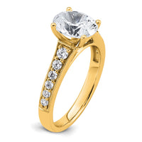 14k 1 7/8ct Certified Lab Grown Diamond VS+ F+ Oval Complete Eng Ring