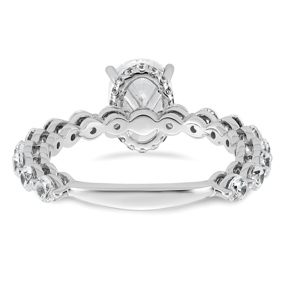 14k White Gold 2 5/8ct Cert Lab Grown Diamond VS+ F+ Oval Comp Eng Ring