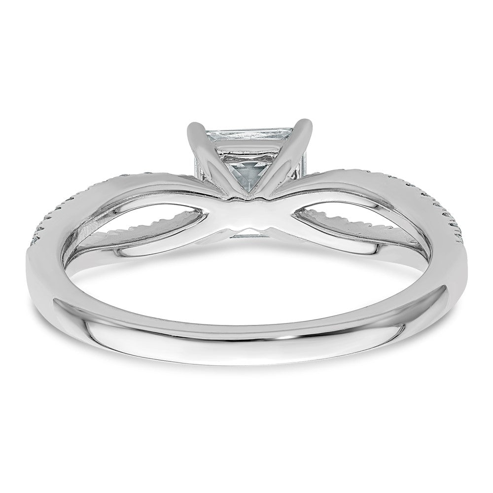 14kw 1 1/4 carat Lab Grown Diamond VS+ F+ Princess Semi-mnt Eng Ring