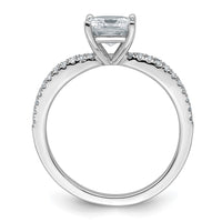 14kw 1 1/2 carat Lab Grown Diamond VS+ F+ Princess Semi-mnt Eng Ring