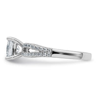 14kw 1 1/2 carat Lab Grown Diamond VS+ F+ Princess Semi-mnt Eng Ring