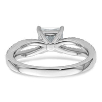 14kw 1 1/2 carat Lab Grown Diamond VS+ F+ Princess Semi-mnt Eng Ring