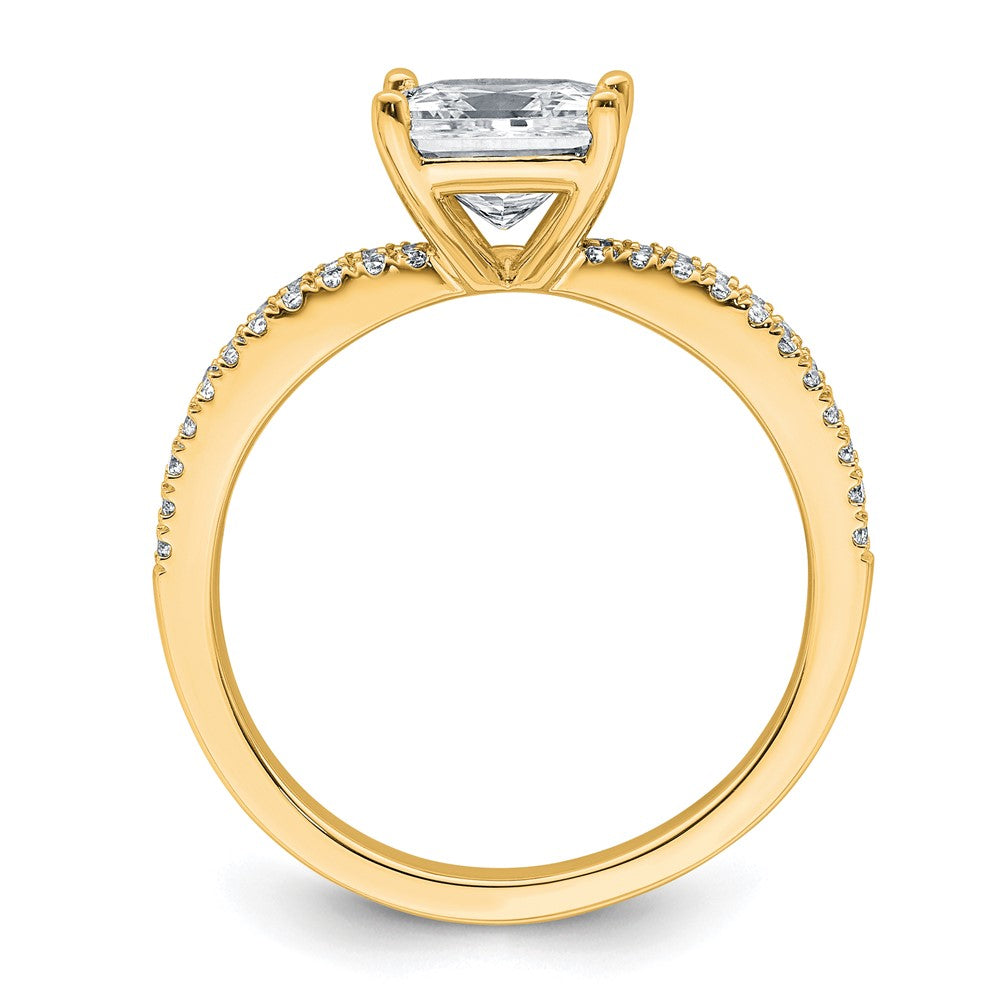 14k 1 3/4 carat Cert Lab Grown Diamond VS+ F+ Princess Complete Eng Ring