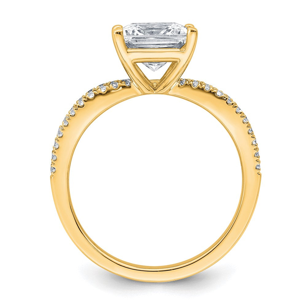 14k 1/4 carat Lab Grown Diamond VS+ F+ Princess Semi-mnt Eng Ring