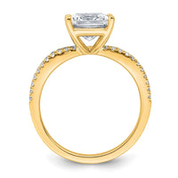 14k 1/4 carat Lab Grown Diamond VS+ F+ Princess Semi-mnt Eng Ring