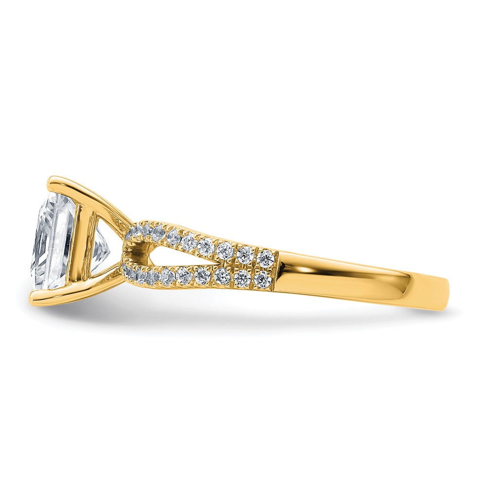 14k 1/4 carat Lab Grown Diamond VS+ F+ Princess Semi-mnt Eng Ring
