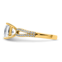 14k 1/4 carat Lab Grown Diamond VS+ F+ Princess Semi-mnt Eng Ring