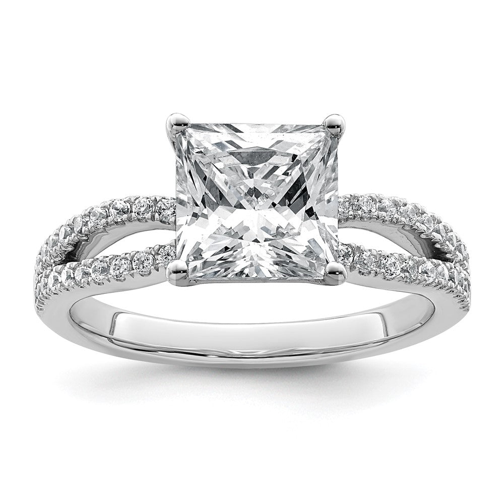 14kw 2 carat Cert Lab Grown Diamond VS+ F+ Princess Complete Eng Ring