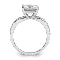14kw 2 1/4 carat Lab Grown Diamond VS+ F+ Princess Semi-mnt Eng Ring