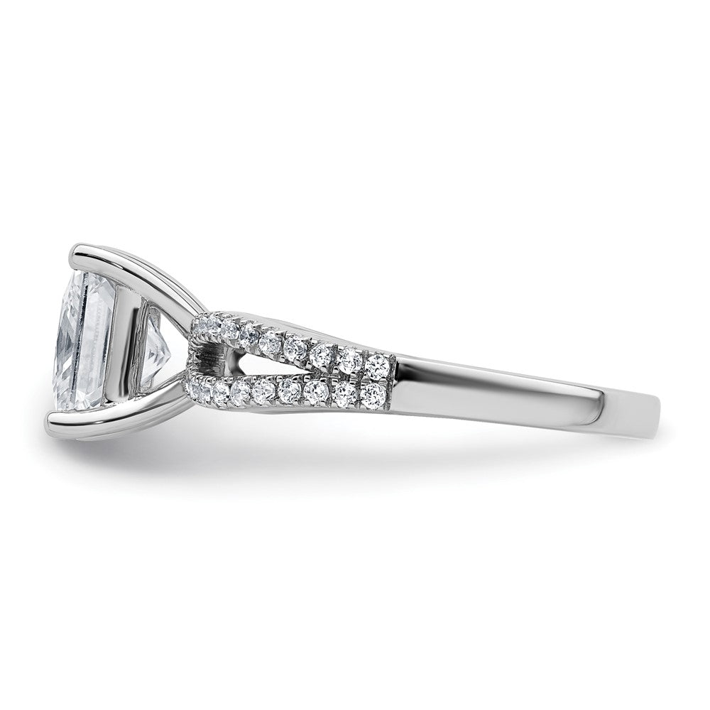 14kw 2 1/4 carat Lab Grown Diamond VS+ F+ Princess Semi-mnt Eng Ring