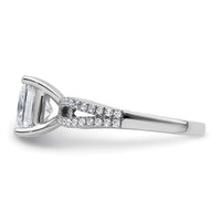 14kw 2 1/4 carat Lab Grown Diamond VS+ F+ Princess Semi-mnt Eng Ring