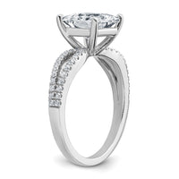 14kw 2 1/4 carat Lab Grown Diamond VS+ F+ Princess Semi-mnt Eng Ring