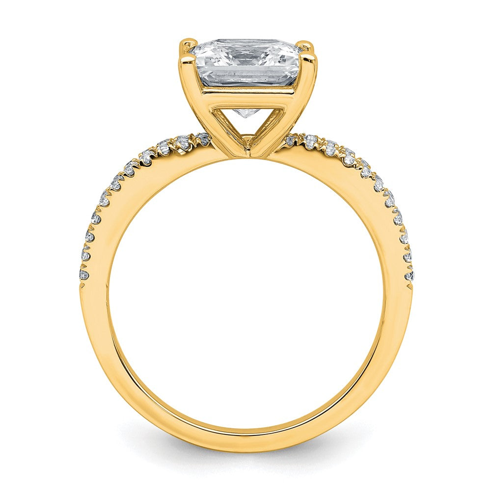 14k 1/4 carat Lab Grown Diamond VS+ F+ Princess Semi-mnt Eng Ring