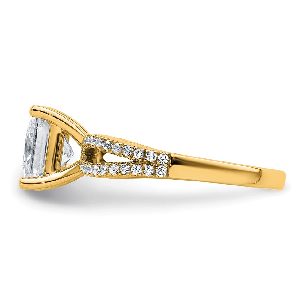 14k 1/4 carat Lab Grown Diamond VS+ F+ Princess Semi-mnt Eng Ring