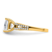 14k 1/4 carat Lab Grown Diamond VS+ F+ Princess Semi-mnt Eng Ring