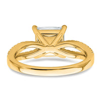 14k 1/4 carat Lab Grown Diamond VS+ F+ Princess Semi-mnt Eng Ring