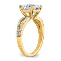 14k 1/4 carat Lab Grown Diamond VS+ F+ Princess Semi-mnt Eng Ring