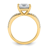 14k 2 1/4 carat Cert Lab Grown Diamond VS+ F+ Princess Complete Eng Ring