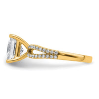 14k 2 1/2 carat Lab Grown Diamond VS+ F+ Princess Semi-mnt Eng Ring