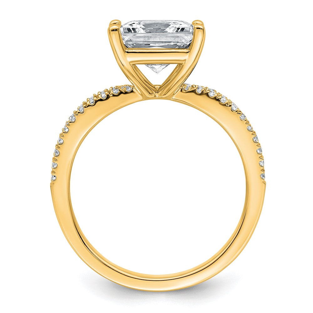 14k 2 3/4 carat Lab Grown Diamond VS+ F+ Princess Semi-mnt Eng Ring