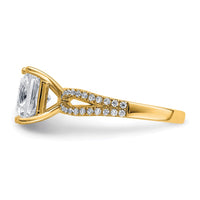 14k 2 3/4 carat Lab Grown Diamond VS+ F+ Princess Semi-mnt Eng Ring