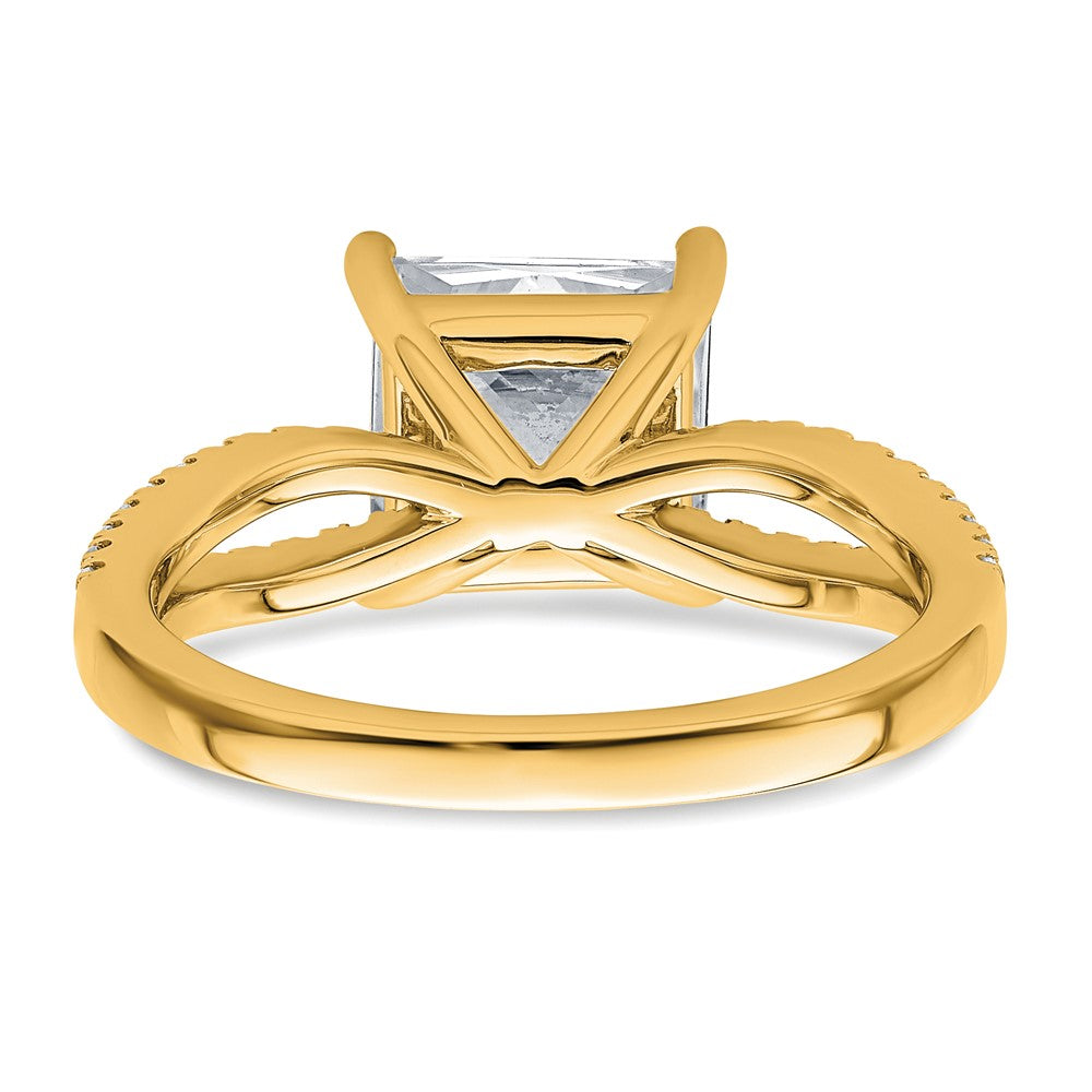 14k 2 3/4 carat Lab Grown Diamond VS+ F+ Princess Semi-mnt Eng Ring