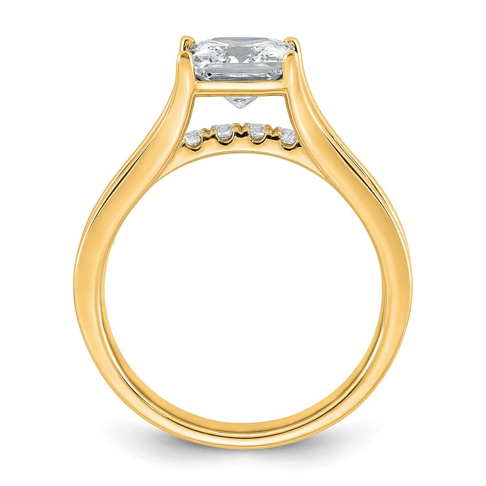 14k 1 7/8ct Cert Lab Grown Diamond VS+ F+ Princess Comp Engagement Ring