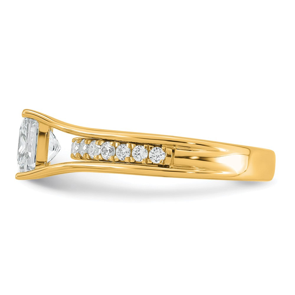 14k 1 7/8ct Cert Lab Grown Diamond VS+ F+ Princess Comp Engagement Ring
