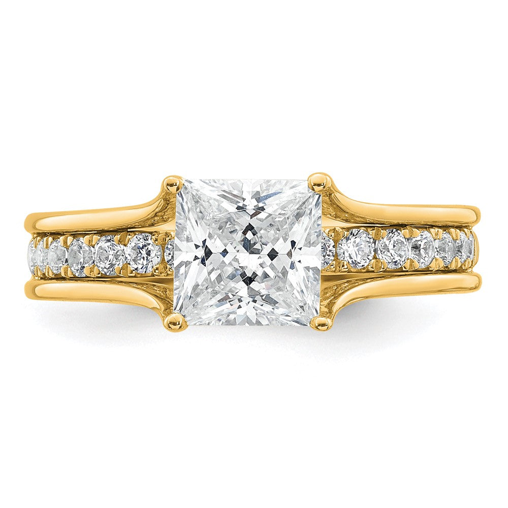 14k 1 7/8ct Lab Grown Diamond VS+ F+ Princess Complete Engagement Ring