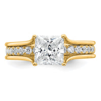 14k 1 7/8ct Lab Grown Diamond VS+ F+ Princess Complete Engagement Ring