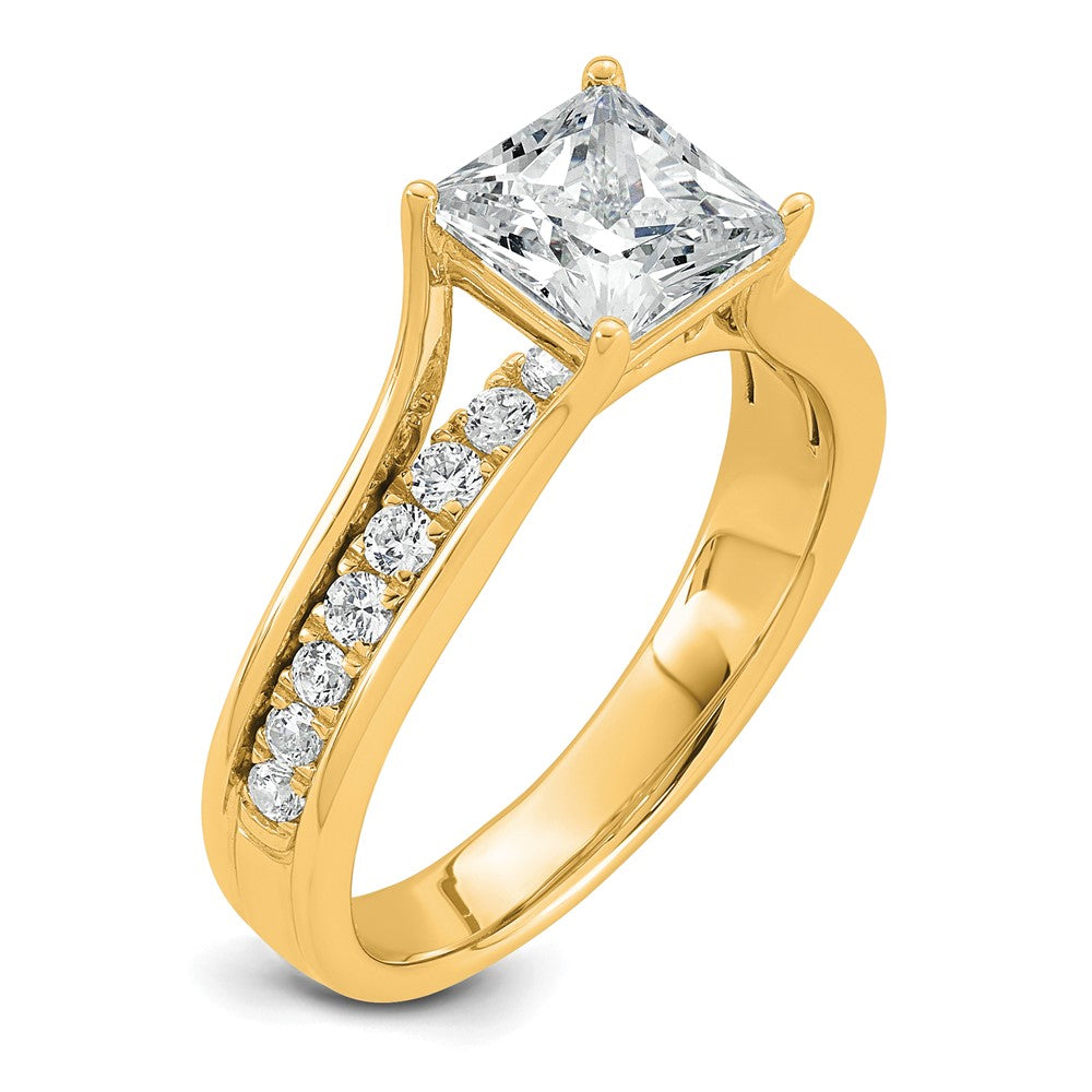14k 1 7/8ct Cert Lab Grown Diamond VS+ F+ Princess Comp Engagement Ring