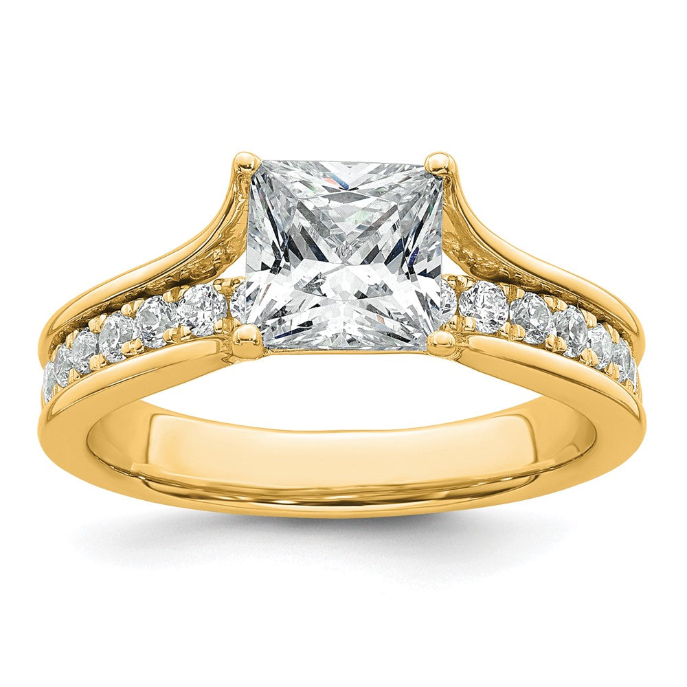 14k 1 7/8ct Lab Grown Diamond VS+ F+ Princess Complete Engagement Ring