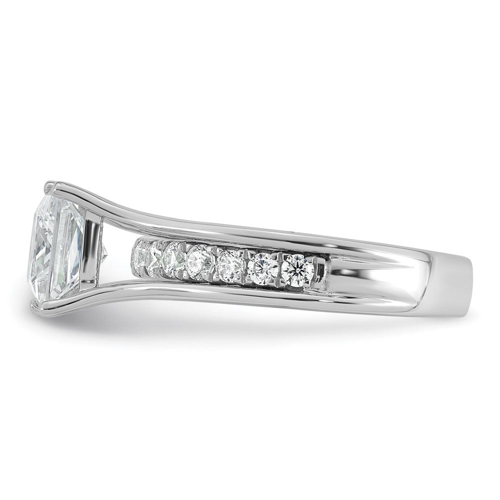 14kw 2 1/2ct Lab Grown Diamond VS+ F+ Princess Comp Engagement Ring