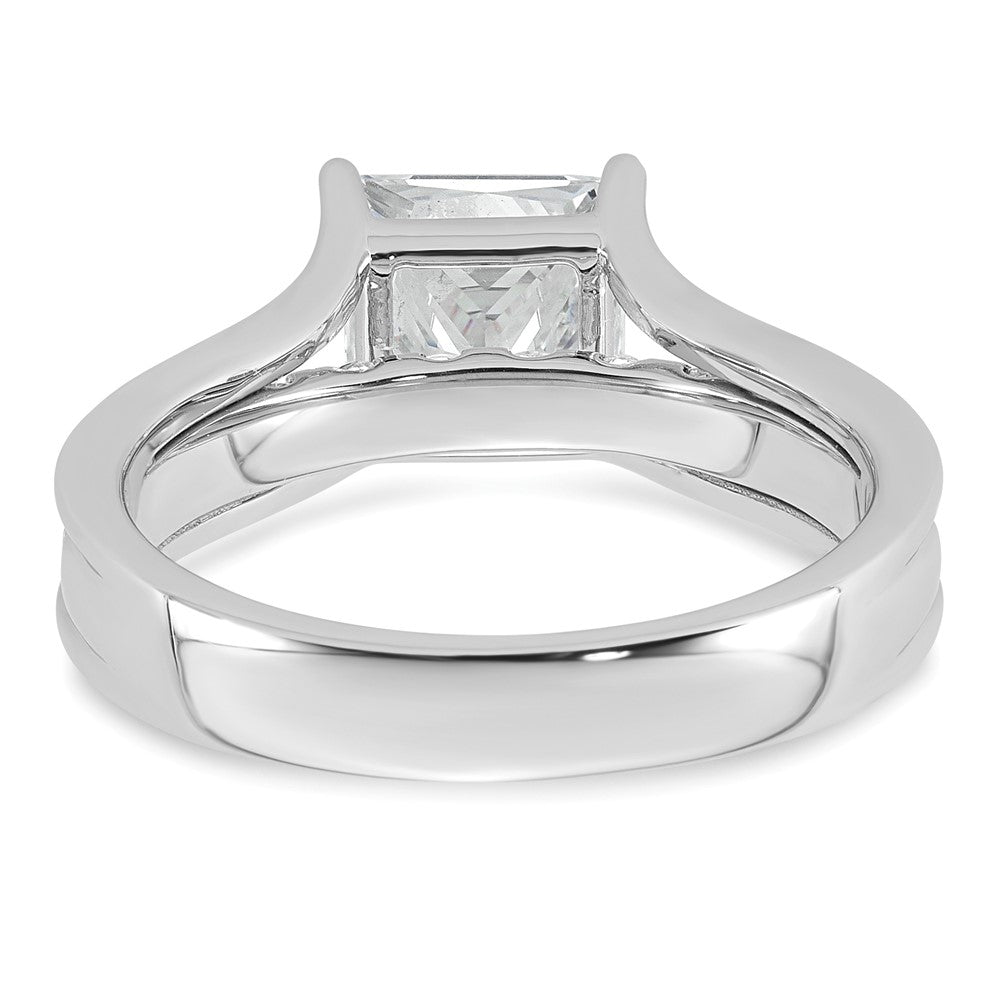 14kw 2 1/2ct Lab Grown Diamond VS+ F+ Princess Comp Engagement Ring