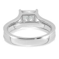 14kw 2 1/2ct Lab Grown Diamond VS+ F+ Princess Comp Engagement Ring