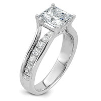 14kw 2 1/2ct Lab Grown Diamond VS+ F+ Princess Comp Engagement Ring