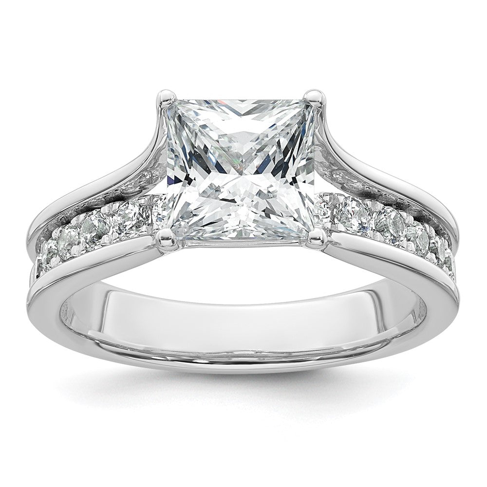 14kw 2 1/2ct Lab Grown Diamond VS+ F+ Princess Comp Engagement Ring
