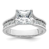 14kw 2 1/2ct Lab Grown Diamond VS+ F+ Princess Comp Engagement Ring