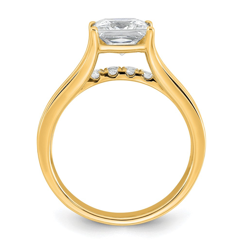 14k 2 1/2ct Cert Lab Grown Diamond VS+ F+ Princess Comp Engagement Ring