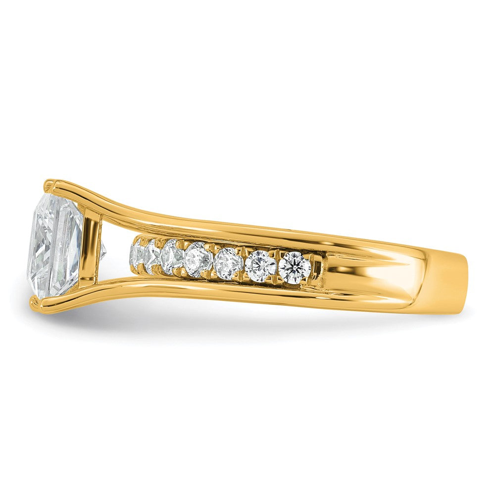 14k 2 1/2ct Cert Lab Grown Diamond VS+ F+ Princess Comp Engagement Ring
