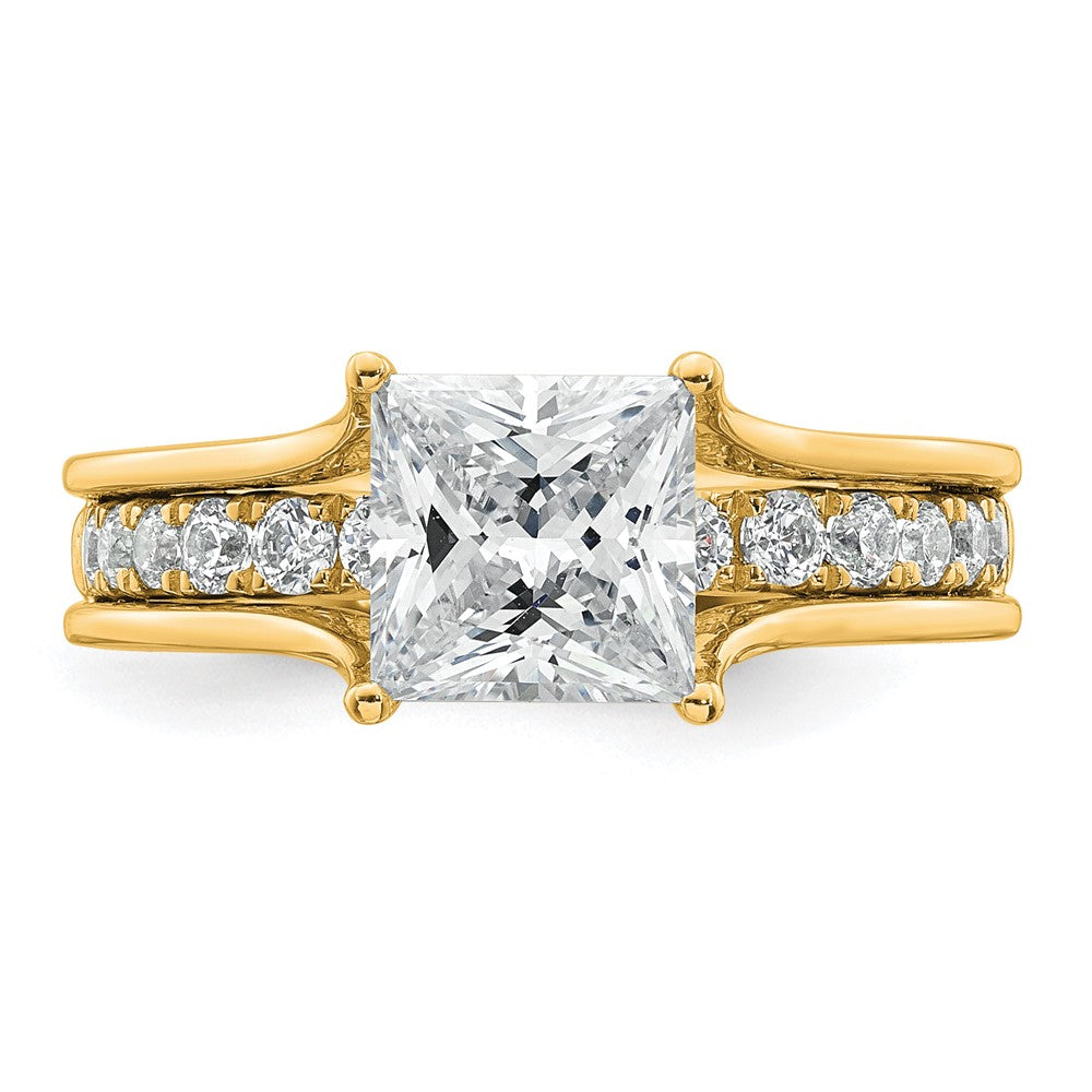14k 2 1/2ct Cert Lab Grown Diamond VS+ F+ Princess Comp Engagement Ring