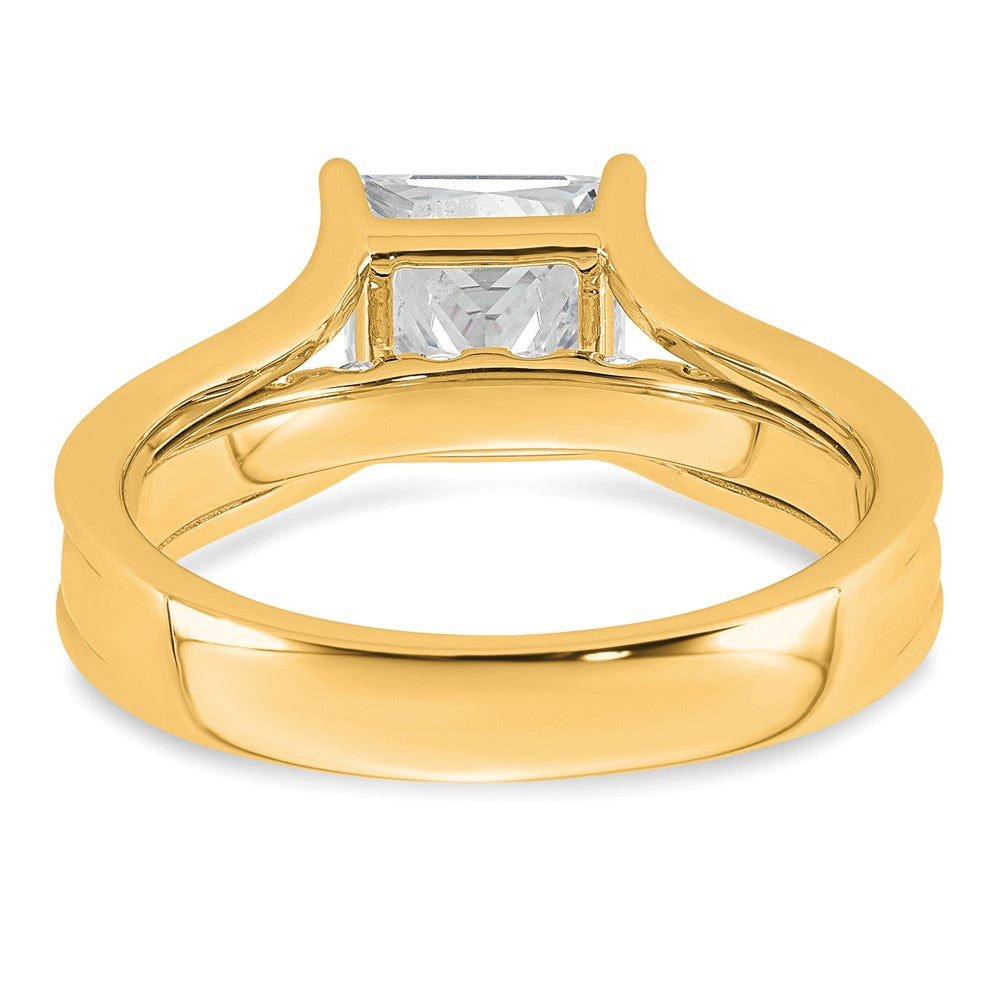 14k 2 1/2ct Cert Lab Grown Diamond VS+ F+ Princess Comp Engagement Ring