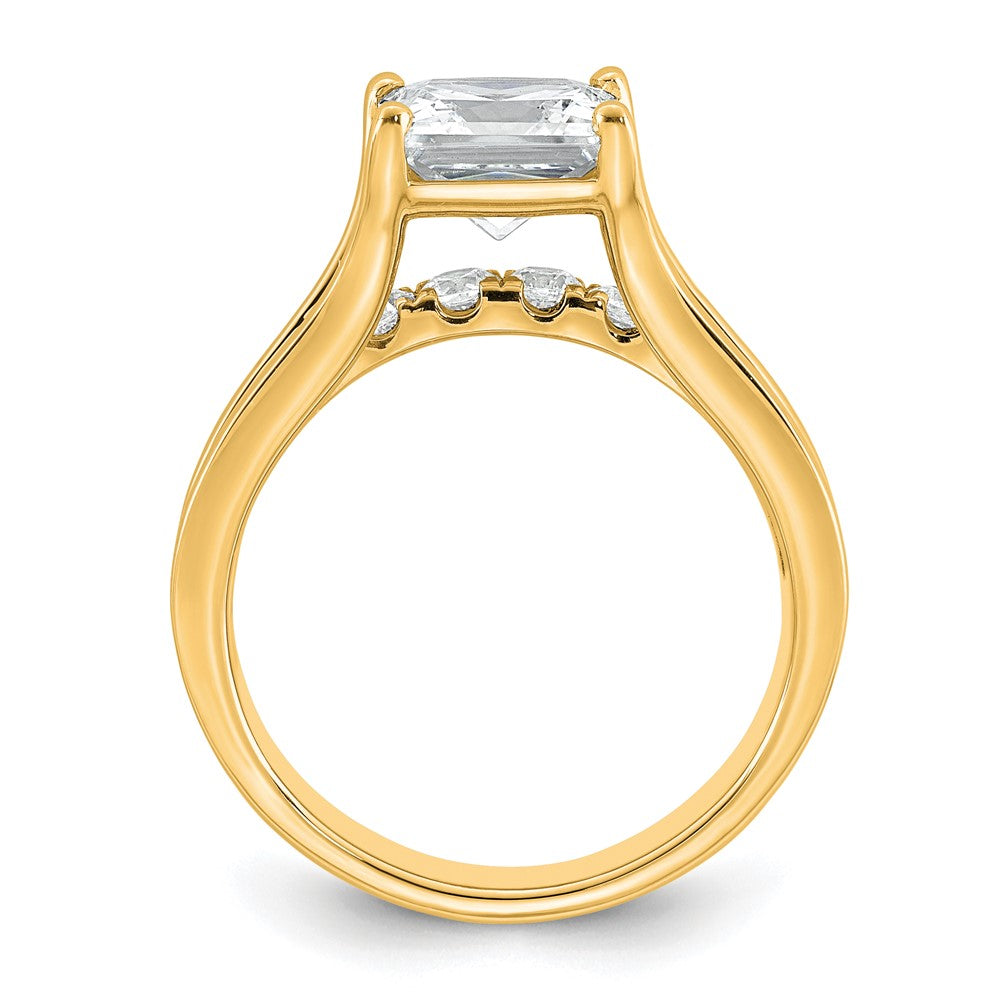 14k 3 1/6ct Lab Grown Diamond VS+ F+ Princess Complete Engagement Ring