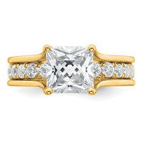 14k 3 1/6ct Lab Grown Diamond VS+ F+ Princess Complete Engagement Ring