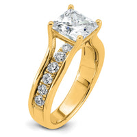 14k 3 1/6ct Lab Grown Diamond VS+ F+ Princess Complete Engagement Ring