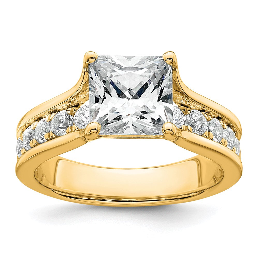 14k 3 1/6ct Lab Grown Diamond VS+ F+ Princess Complete Engagement Ring