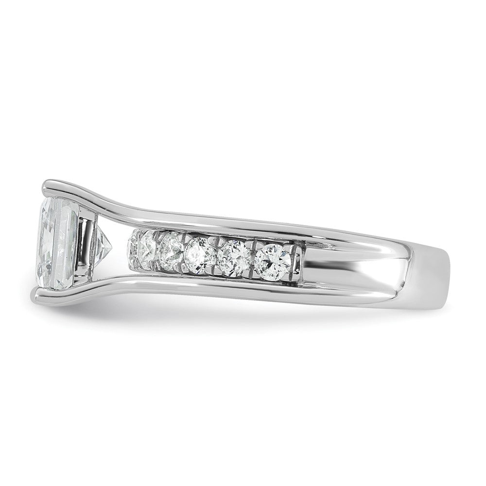 14k White Gold 3 1/6ct Cert Lab Grown Dia VS+ F+ Princess Comp Eng Ring