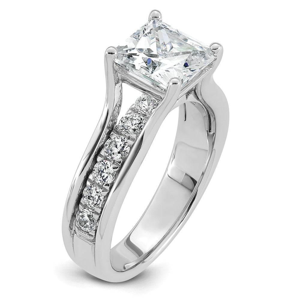 14k White Gold 3 1/6ct Cert Lab Grown Dia VS+ F+ Princess Comp Eng Ring