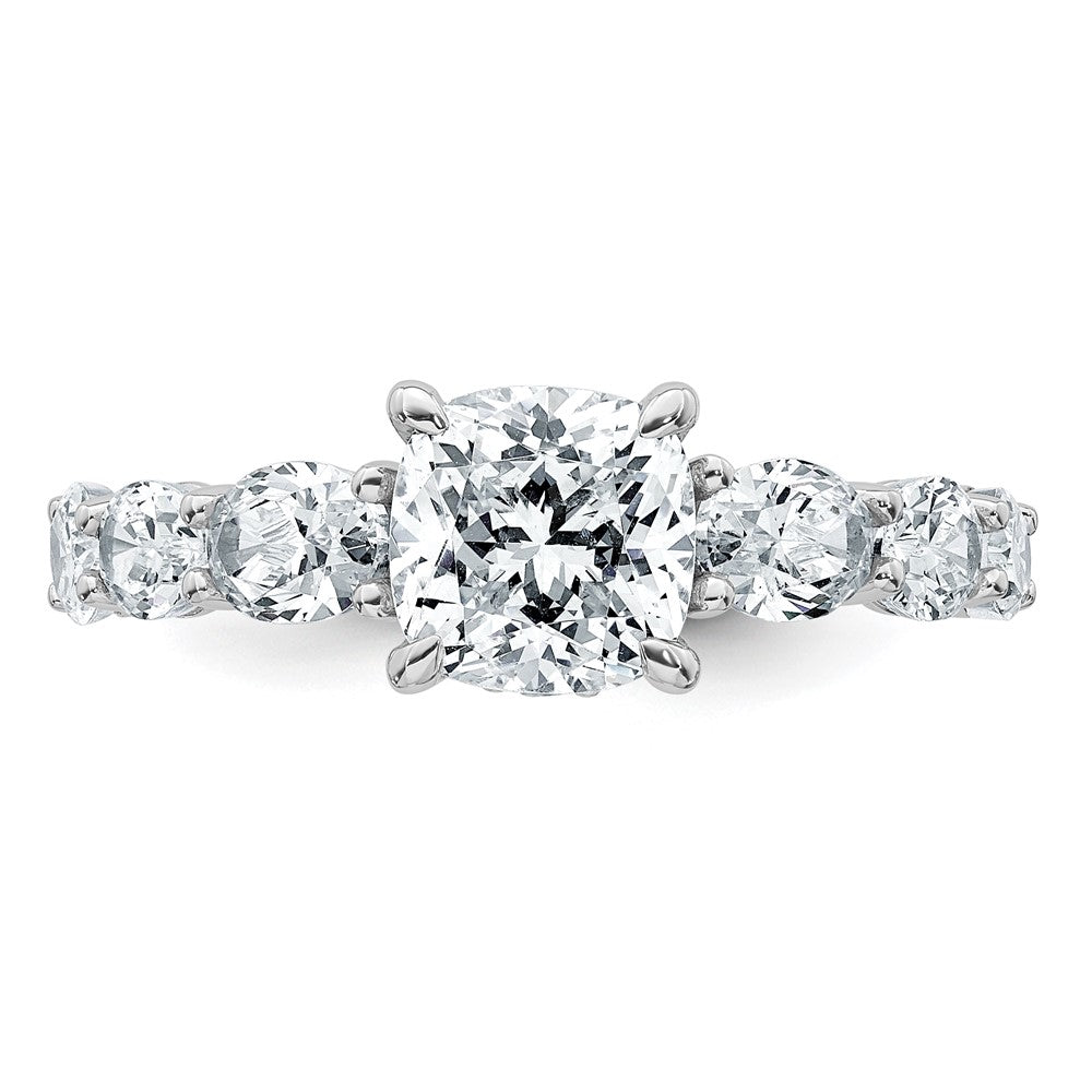14kw 3 3/4ct Certified Lab Grown Diamond VS+ F+ Cushion Comp Eng Ring